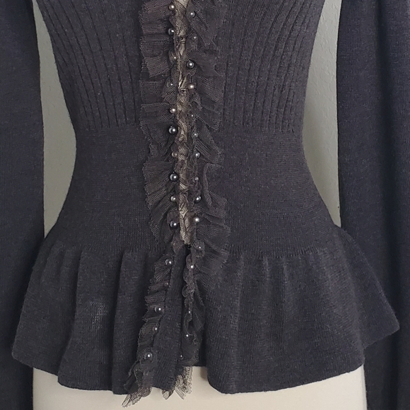 EMPORIO ARMANI Peplum Balloon Sleeve Sweater 8. - Picture 6 of 12